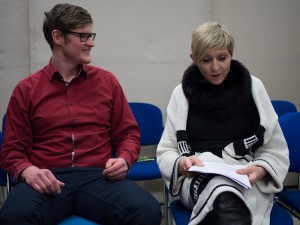 Moderatorin Marlen Reichert mit Alexander Renz. Foto: Hufner